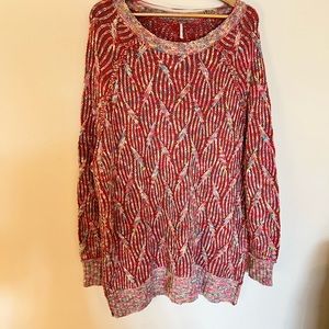 Free people multi color knit sweater dress